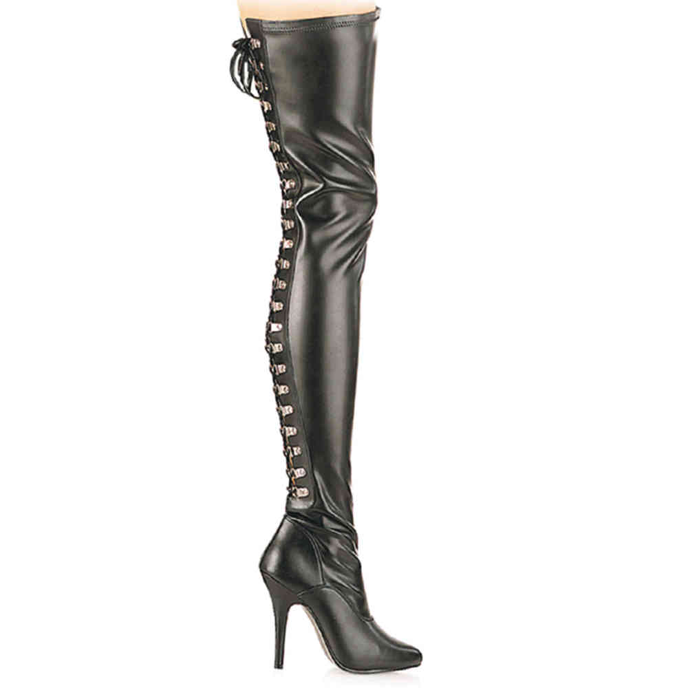 Pleaser Pleaser Overknee Boots SEDUCE3063 Black | Attitude pleaser overknee laarzen met hak | overknee schoenen